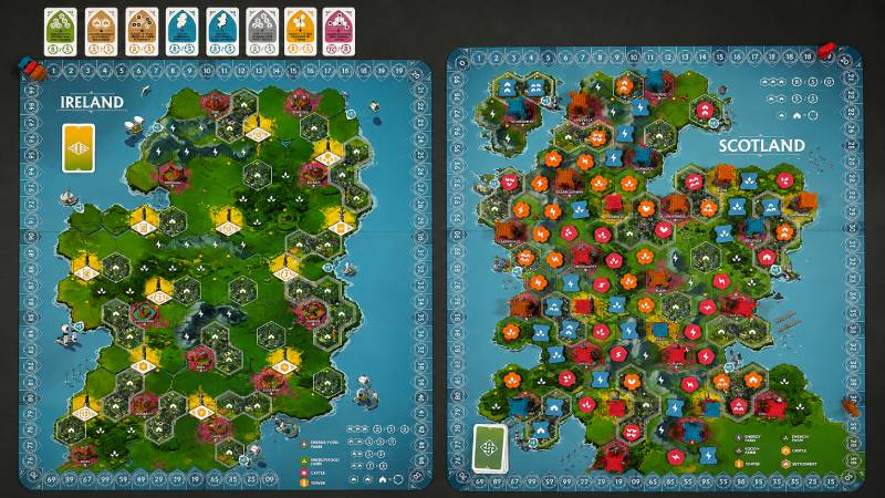 Rebirth bordspel dubbelzijdig speelbord Schotland Ierland